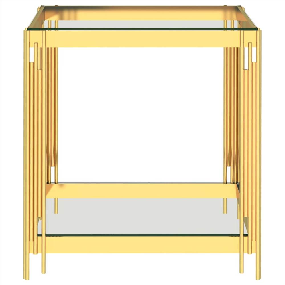 Coffee Table Gold 55x55x55 cm Stainless Steel and Glass