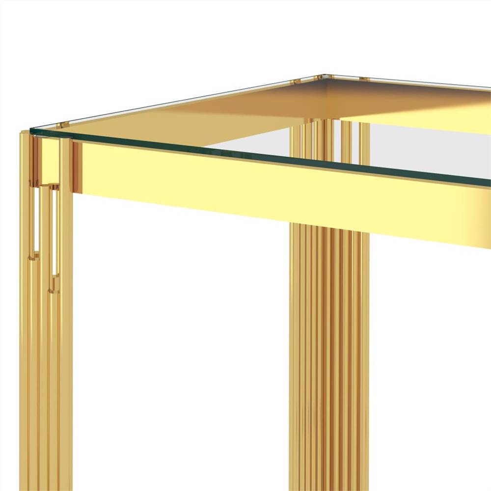 Coffee Table Gold 55x55x55 cm Stainless Steel and Glass