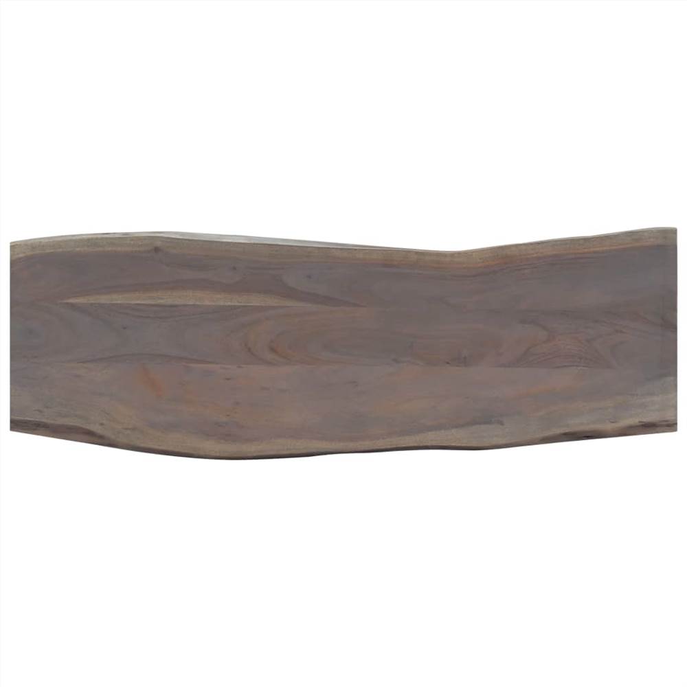 Console Table Grey 115x35x76 cm Solid Aacia Wood and Iron