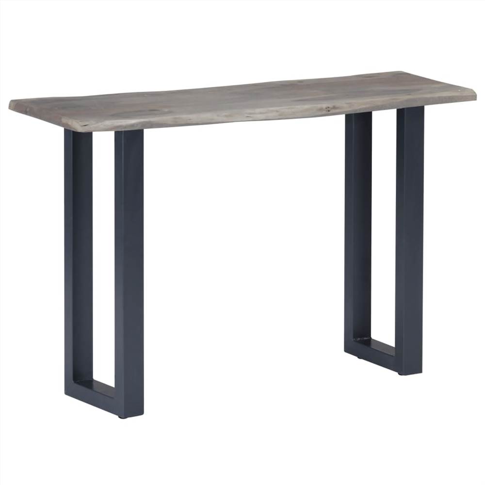 Console Table Grey 115x35x76 cm Solid Aacia Wood and Iron