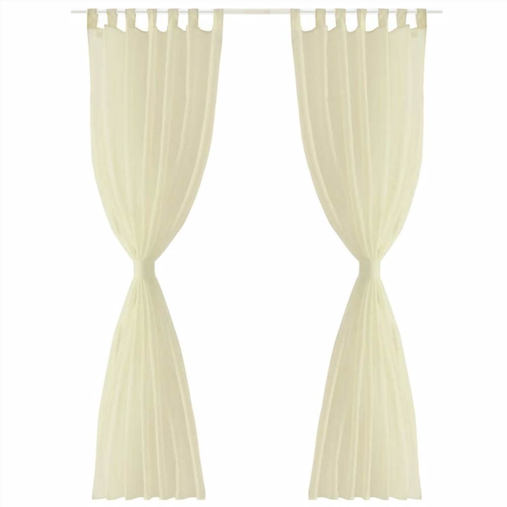 Cream Sheer Curtain 140 x 245 cm 2 pcs
