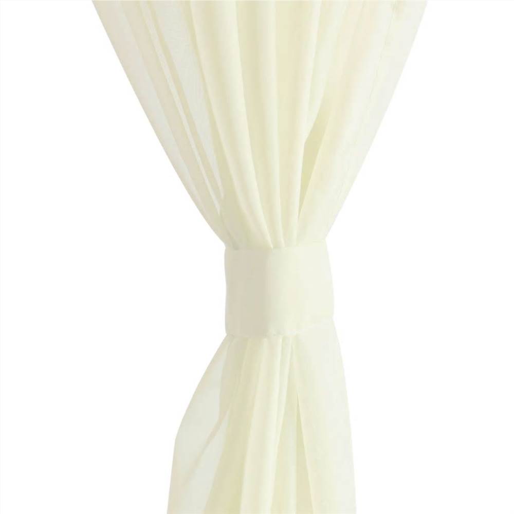 Cream Sheer Curtain 140 x 245 cm 2 pcs