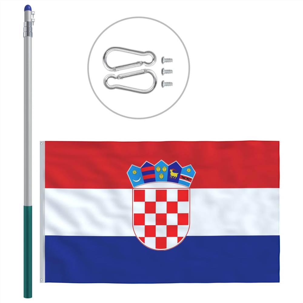 Croatia Flag and Pole Aluminium 6 m