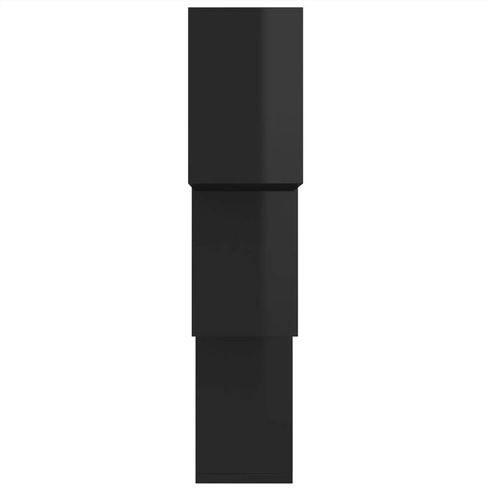 Cube Wall Shelves High Gloss Black 84.5x15x27 cm Chipboard