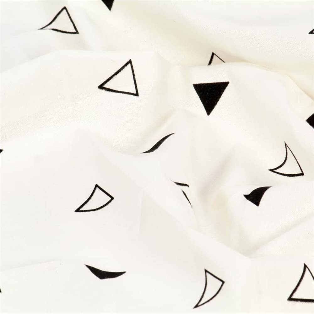Curtains with Metal Rings 2 pcs Cotton 140x245 cm Black Triangle