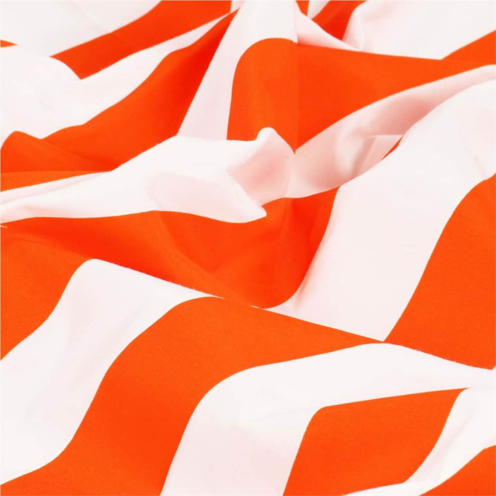 Curtains with Metal Rings 2 pcs Fabric 140x245 cm Orange Stripe