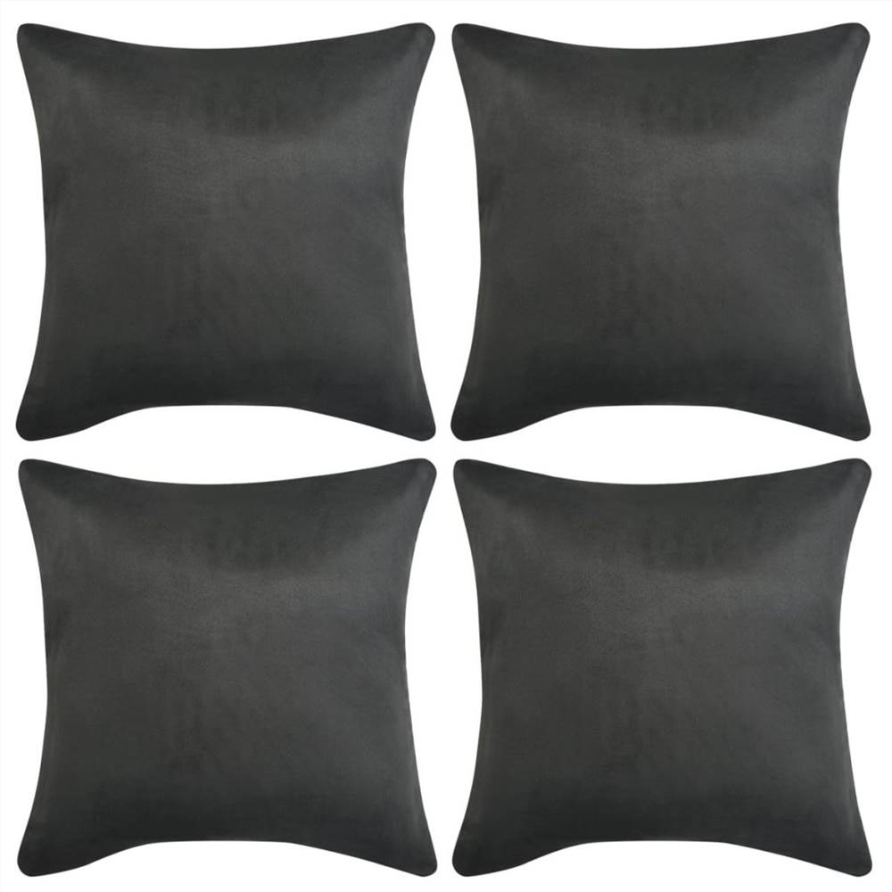 

Cushion Covers 4 pcs 50x50 cm Polyester Faux Suede Anthracite
