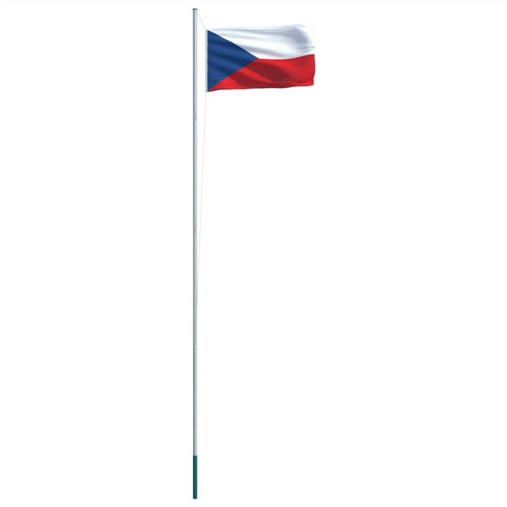 Czech Flag and Pole Aluminium 6,2 m