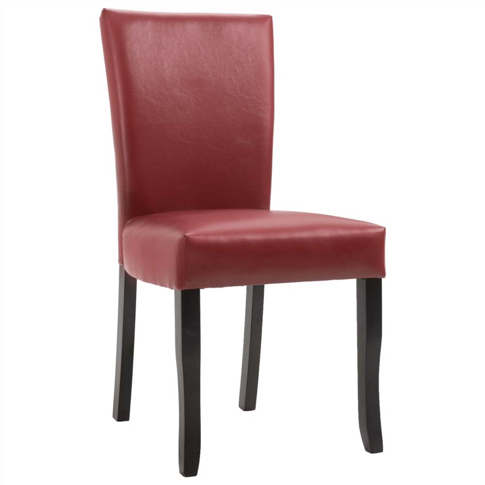 Dining Chairs 2 pcs Wine Red Faux Leather