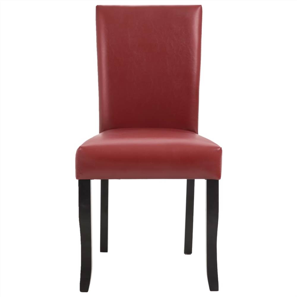 Dining Chairs 2 pcs Wine Red Faux Leather