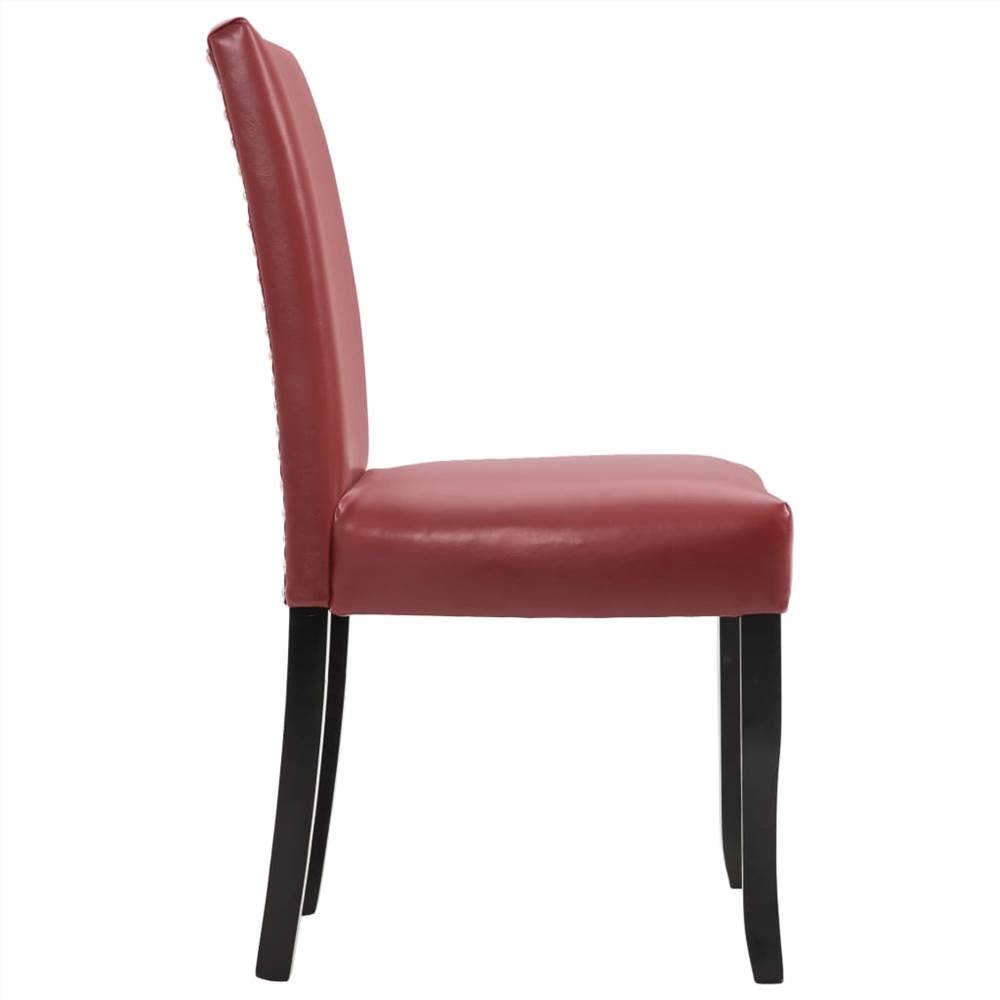 Dining Chairs 2 pcs Wine Red Faux Leather