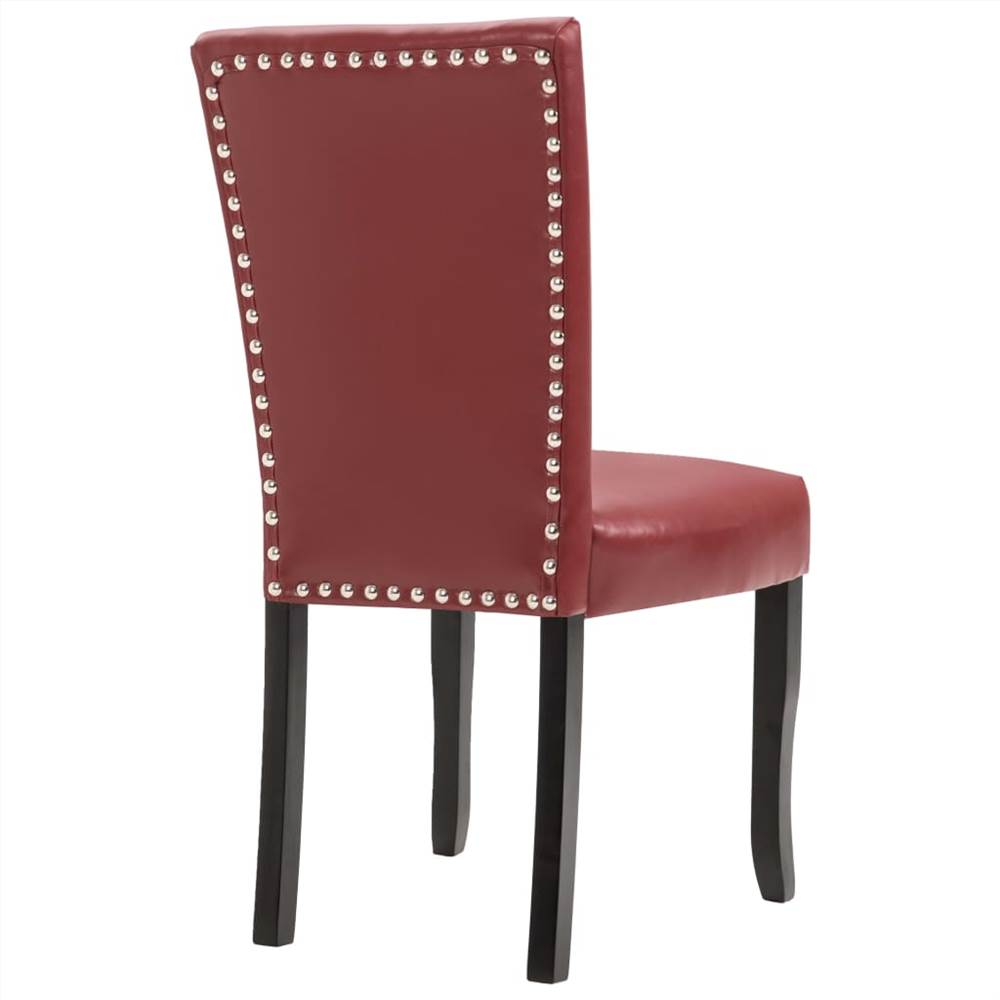Dining Chairs 2 pcs Wine Red Faux Leather