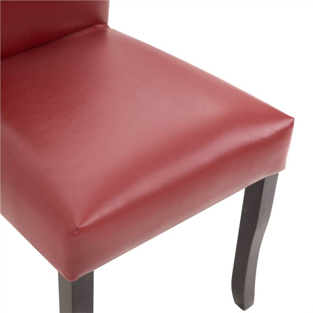 Dining Chairs 2 pcs Wine Red Faux Leather