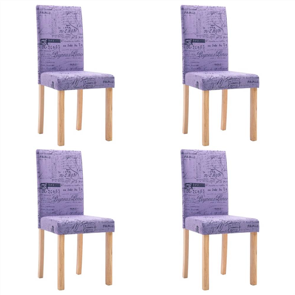 Dining Chairs 4 pcs Purple Fabric