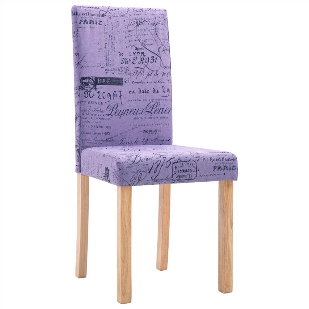 Dining Chairs 4 pcs Purple Fabric