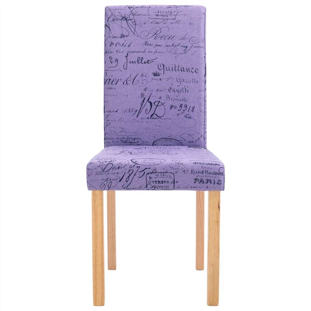 Dining Chairs 4 pcs Purple Fabric