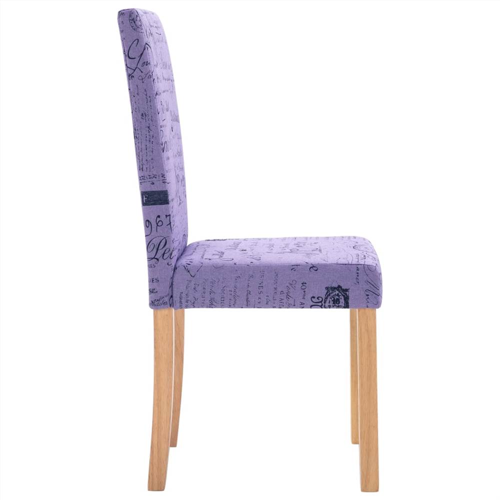 Dining Chairs 4 pcs Purple Fabric