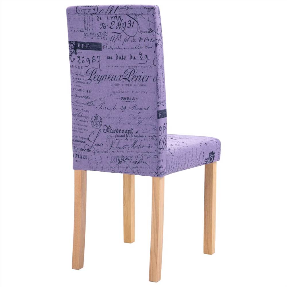 Dining Chairs 4 pcs Purple Fabric