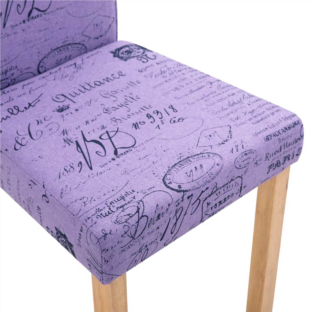 Dining Chairs 4 pcs Purple Fabric