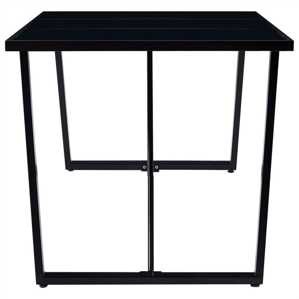 Dining Table Black 180x90x75 cm Tempered Glass