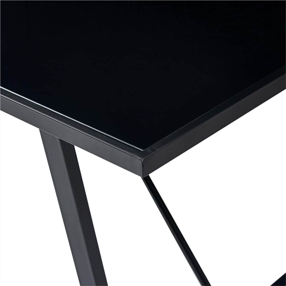 Dining Table Black 180x90x75 cm Tempered Glass