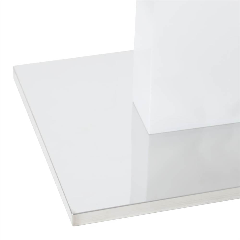 Dining Table High Gloss White 180x90x76 cm MDF