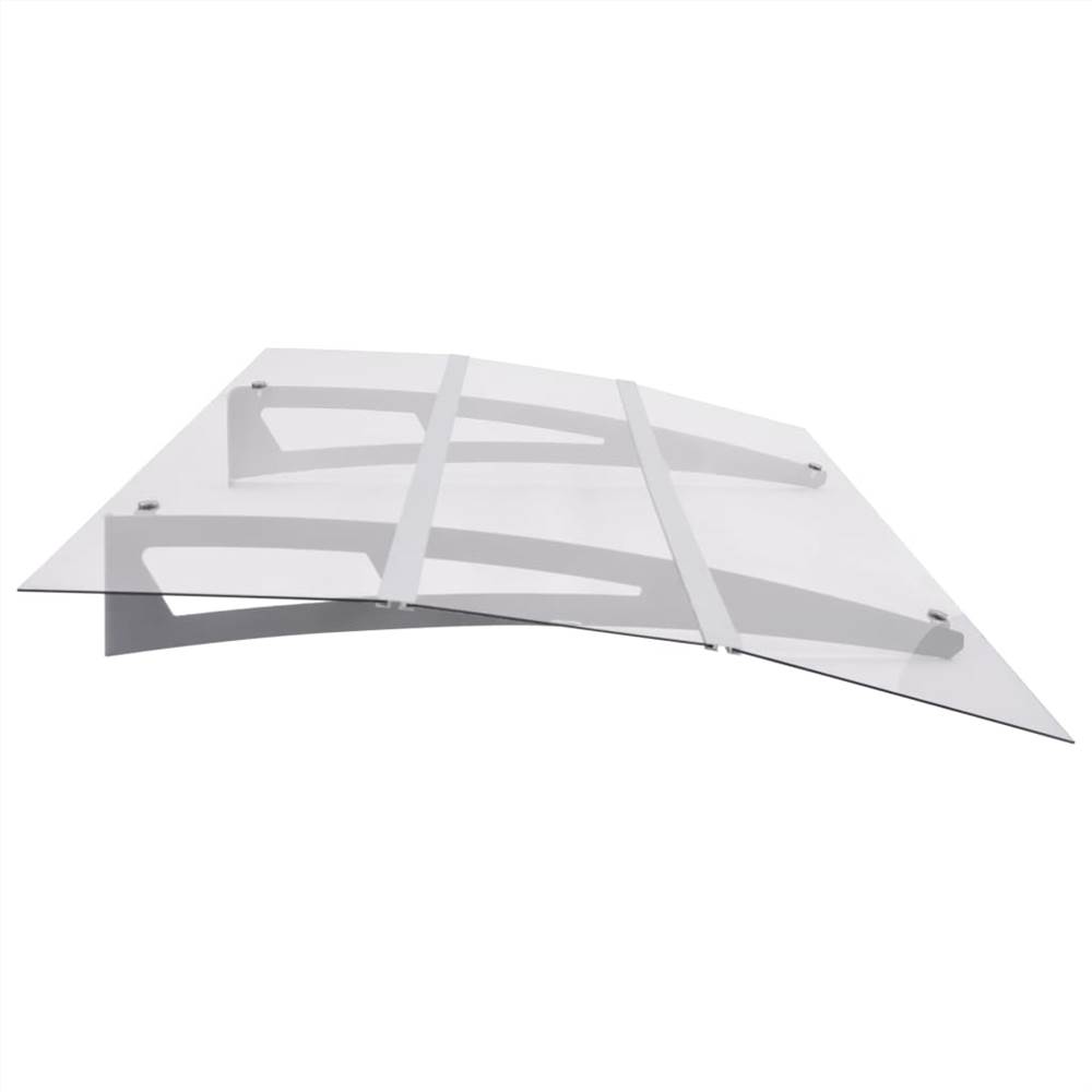 Door Canopy Silver and Transparent 150x90 cm Polycarbonate