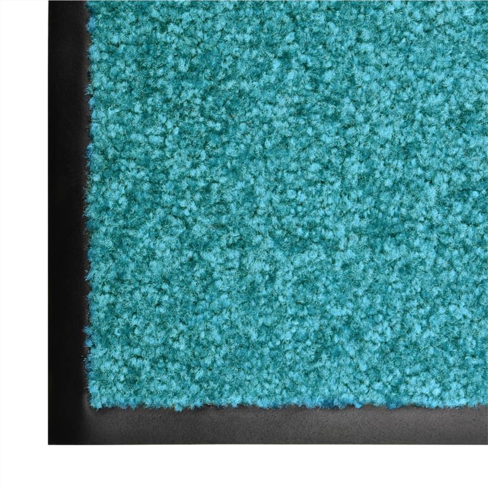 Doormat Washable Cyan 60x90 cm