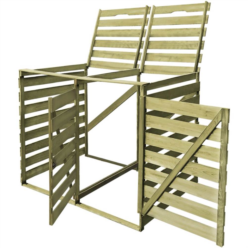 Double Wheelie Bin Shed 240 L Impregnated Wood