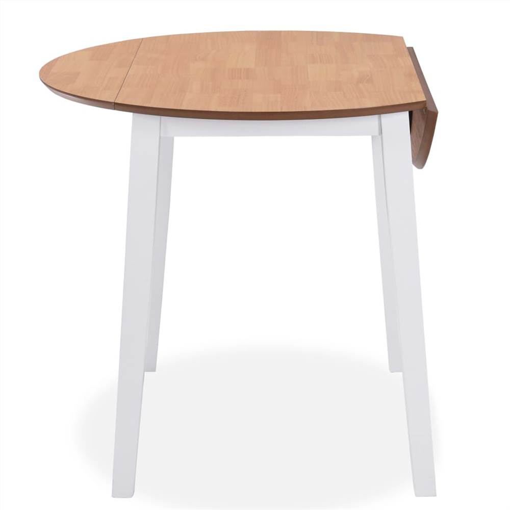 Drop-leaf Dining Table Round MDF White
