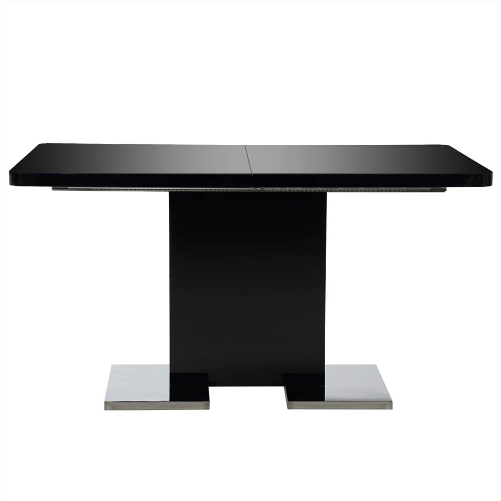 Extendable Dining Table High Gloss Black 180x90x76 cm MDF