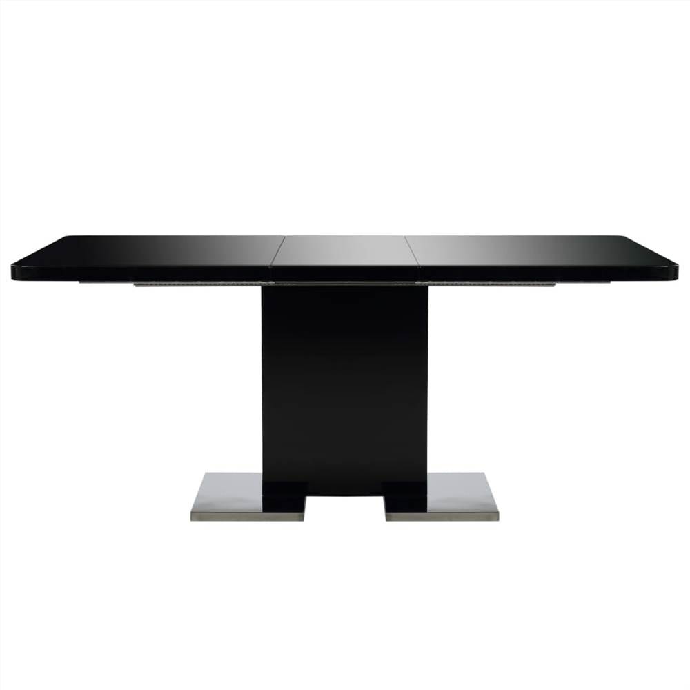 Extendable Dining Table High Gloss Black 180x90x76 cm MDF