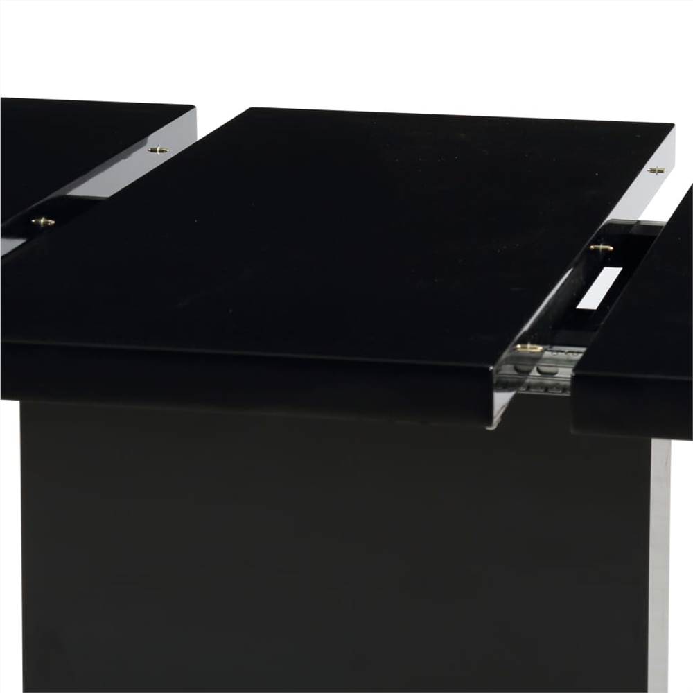 Extendable Dining Table High Gloss Black 180x90x76 cm MDF