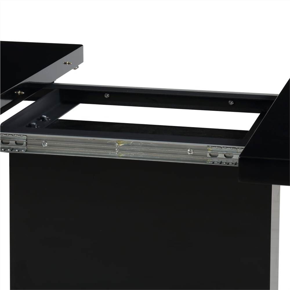 Extendable Dining Table High Gloss Black 180x90x76 cm MDF