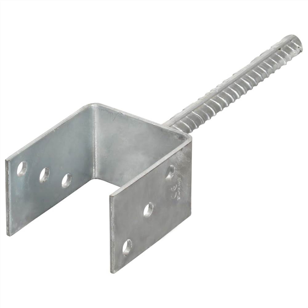 Fence Anchors 2 pcs Silver 8x6x30 cm Galvanised Steel