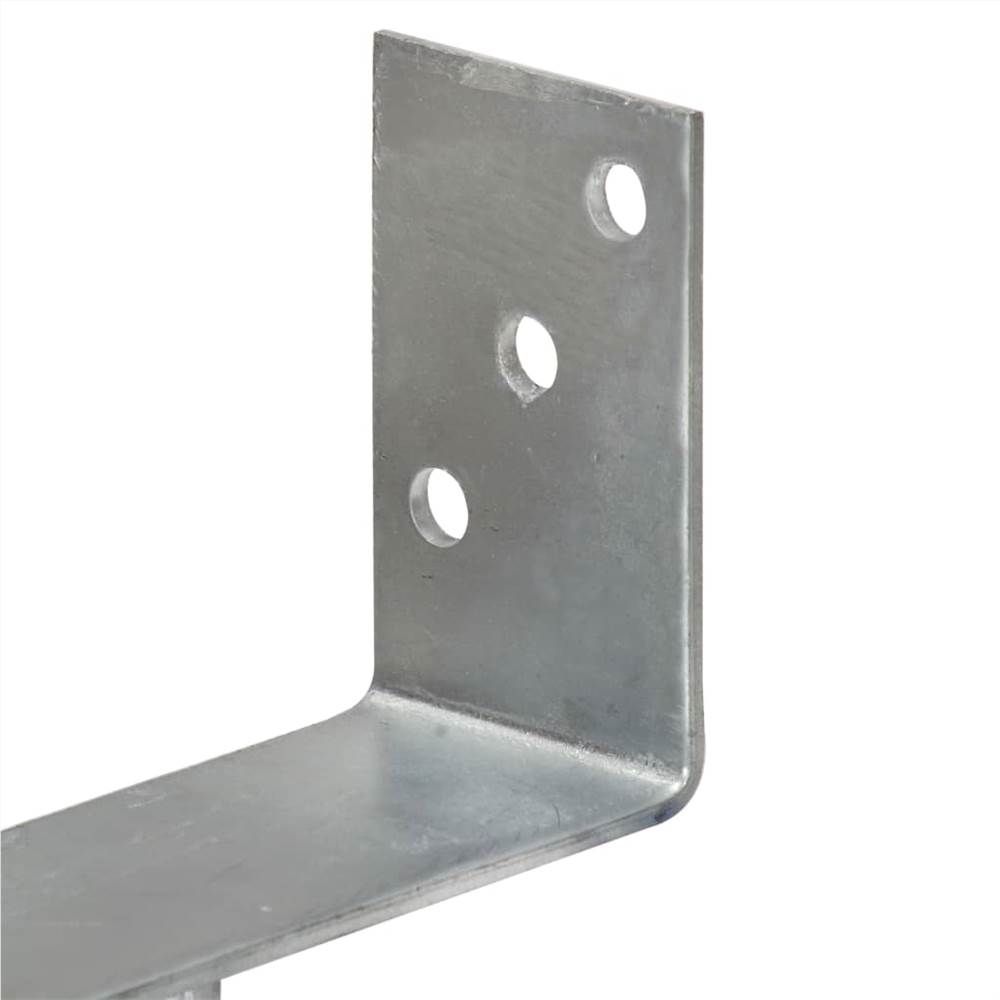 Fence Anchors 2 pcs Silver 8x6x30 cm Galvanised Steel