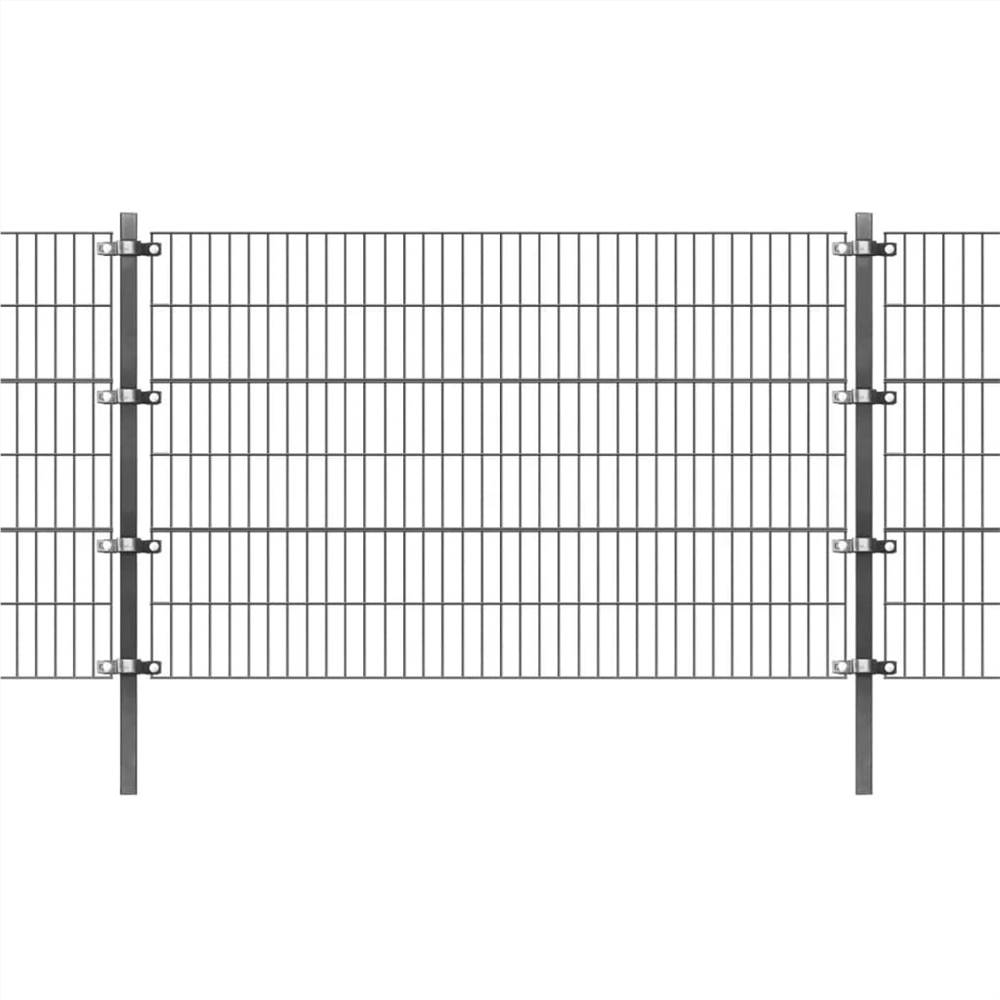 Fence Panel with Posts Powder-coated Iron 6x1.2 m Anthracite