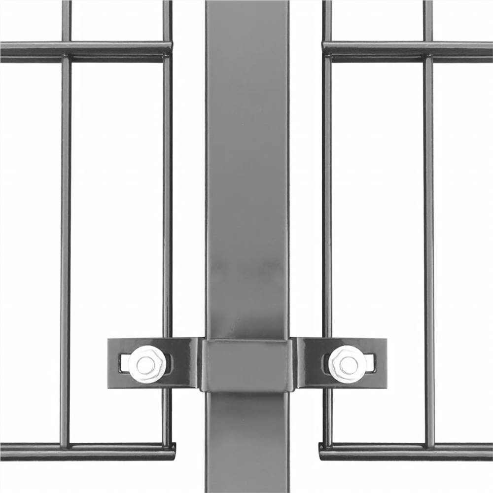 Fence Panel with Posts Powder-coated Iron 6x1.2 m Anthracite