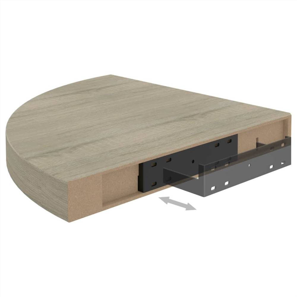 Floating Corner Shelves 2 pcs Oak 35x35x3.8 cm MDF