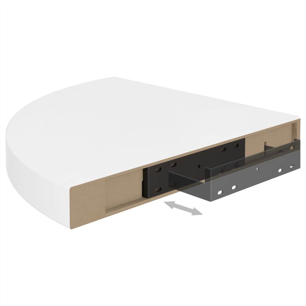 Floating Corner Shelves 4 pcs High Gloss White 35x35x3.8 cm MDF