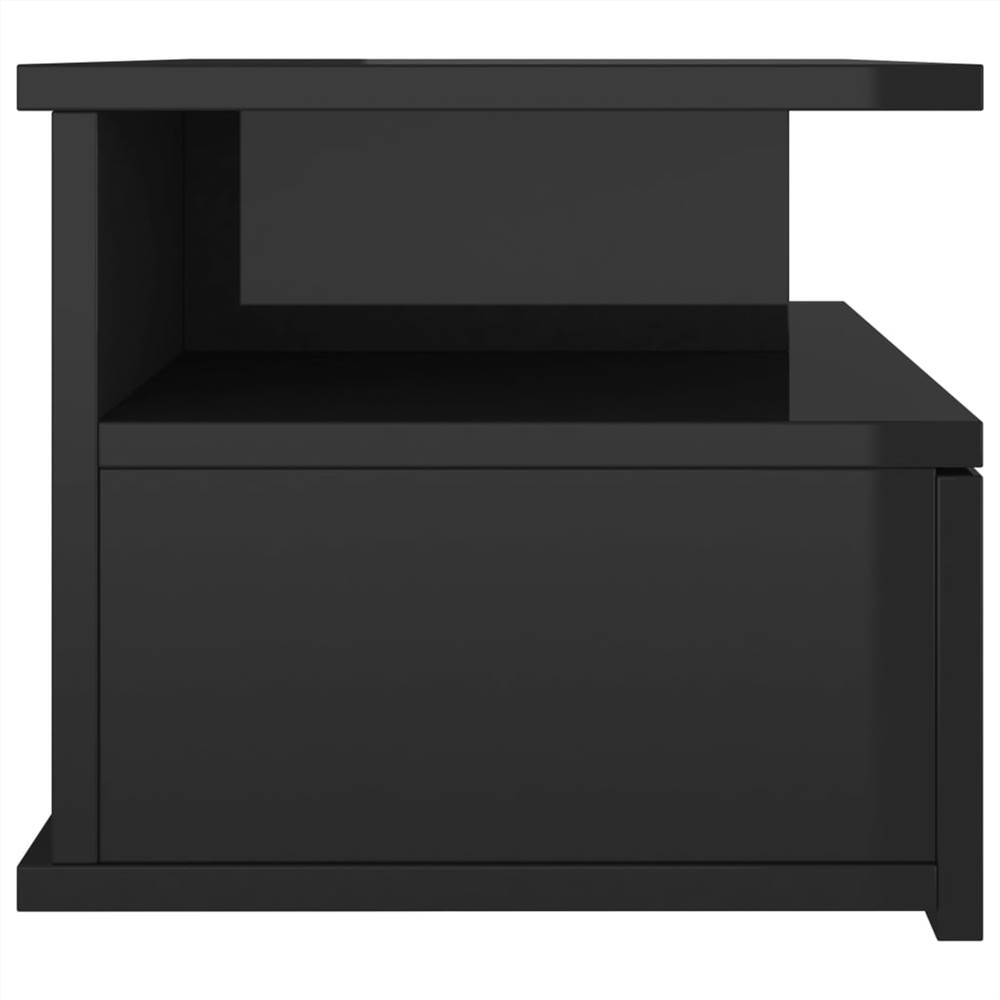 Floating Nightstand High Gloss Black 40x31x27 cm Chipboard