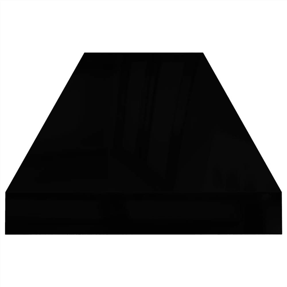 Floating Wall Shelf High Gloss Black 90x23.5x3.8 cm MDF