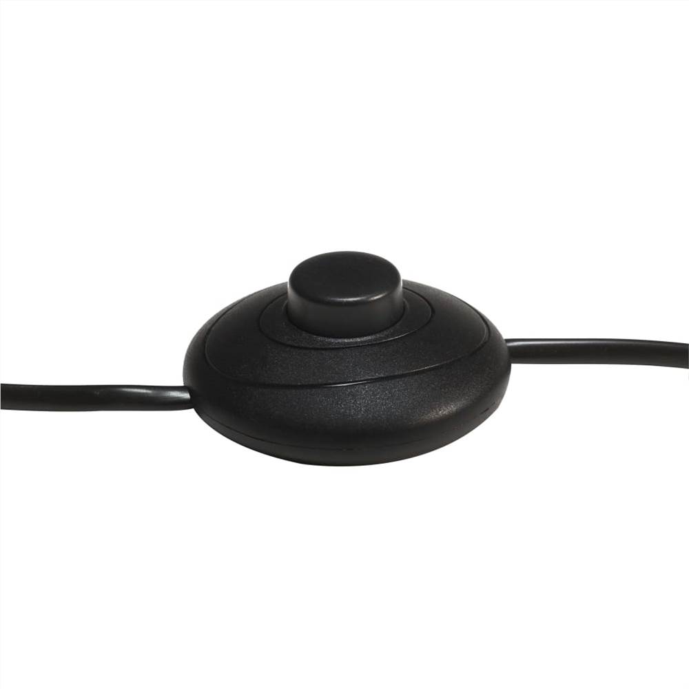 Floor Lamp Black E27 Solid Mango Wood
