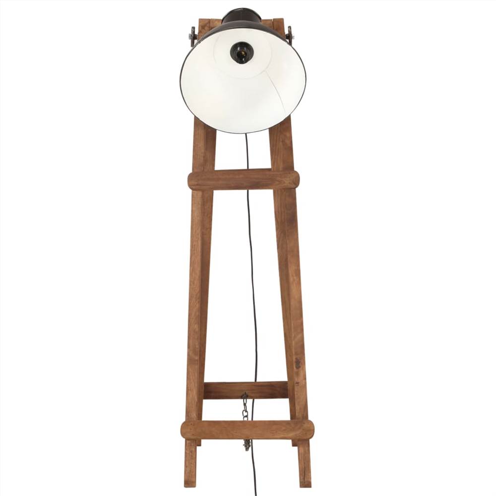Floor Lamp Black E27 Solid Mango Wood