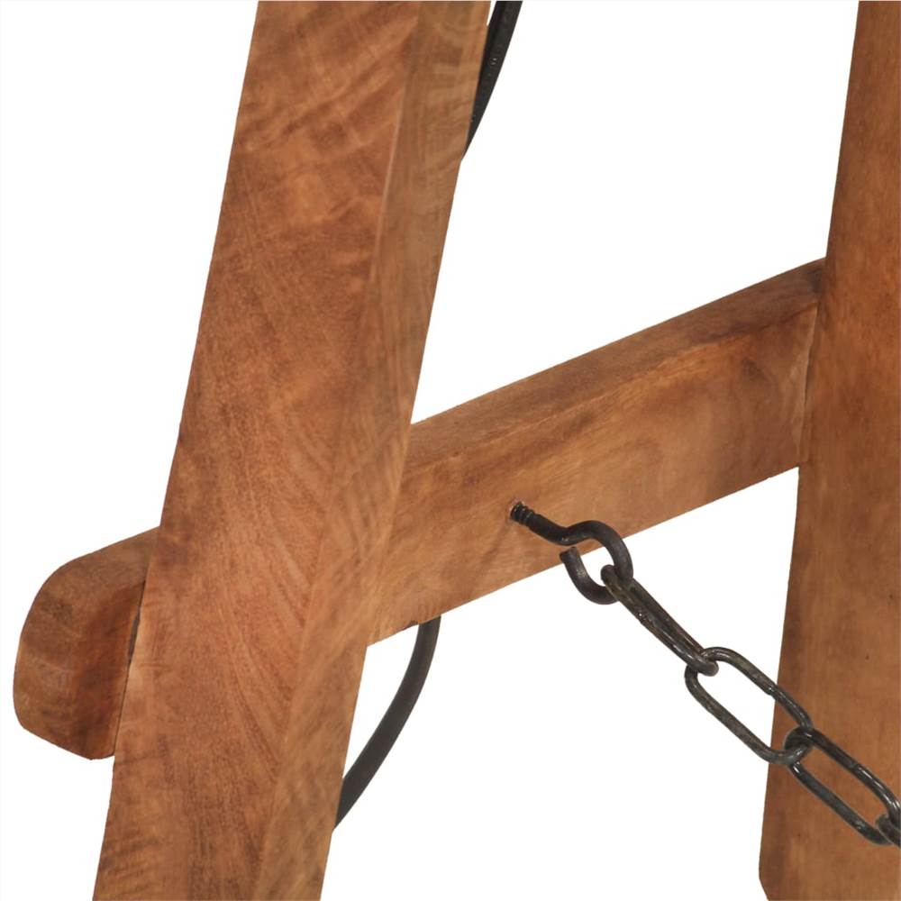Floor Lamp Black E27 Solid Mango Wood