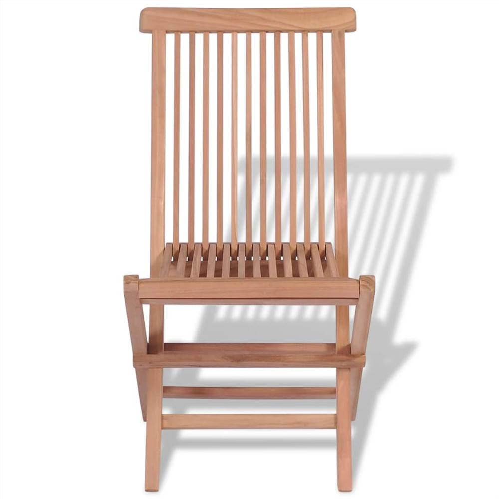 Folding Garden Chairs 2 pcs Solid Teak Wood