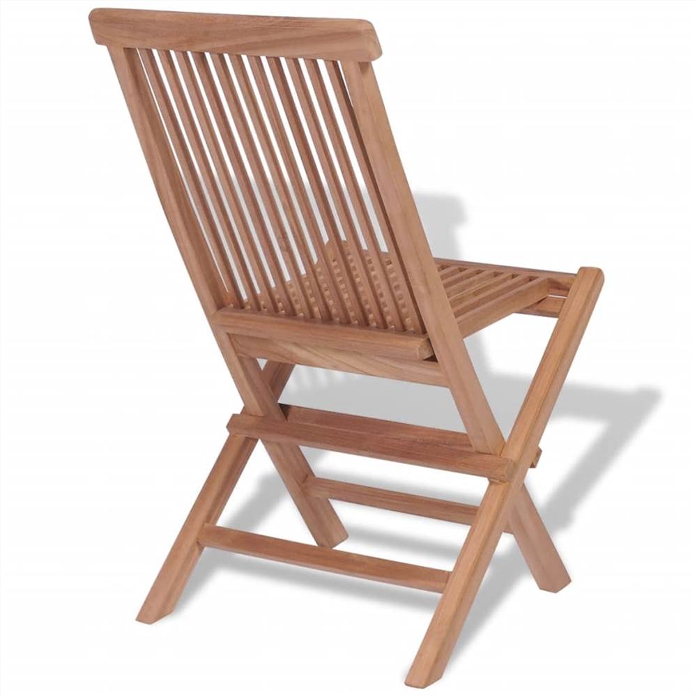 Folding Garden Chairs 2 pcs Solid Teak Wood