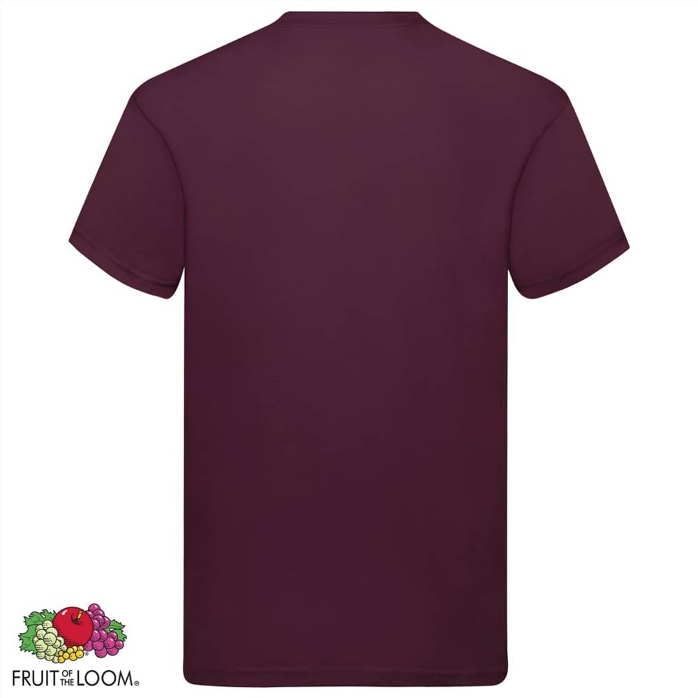 Fruit of the Loom Original T-shirts 5 pcs Burgundy S Cotton