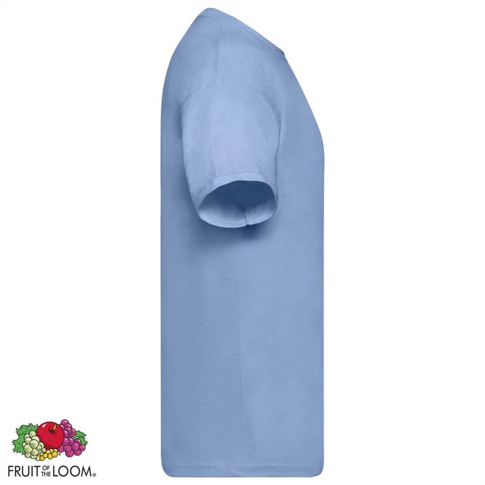 Fruit of the Loom Original T-shirts 5 pcs Light Blue 3XL Cotton