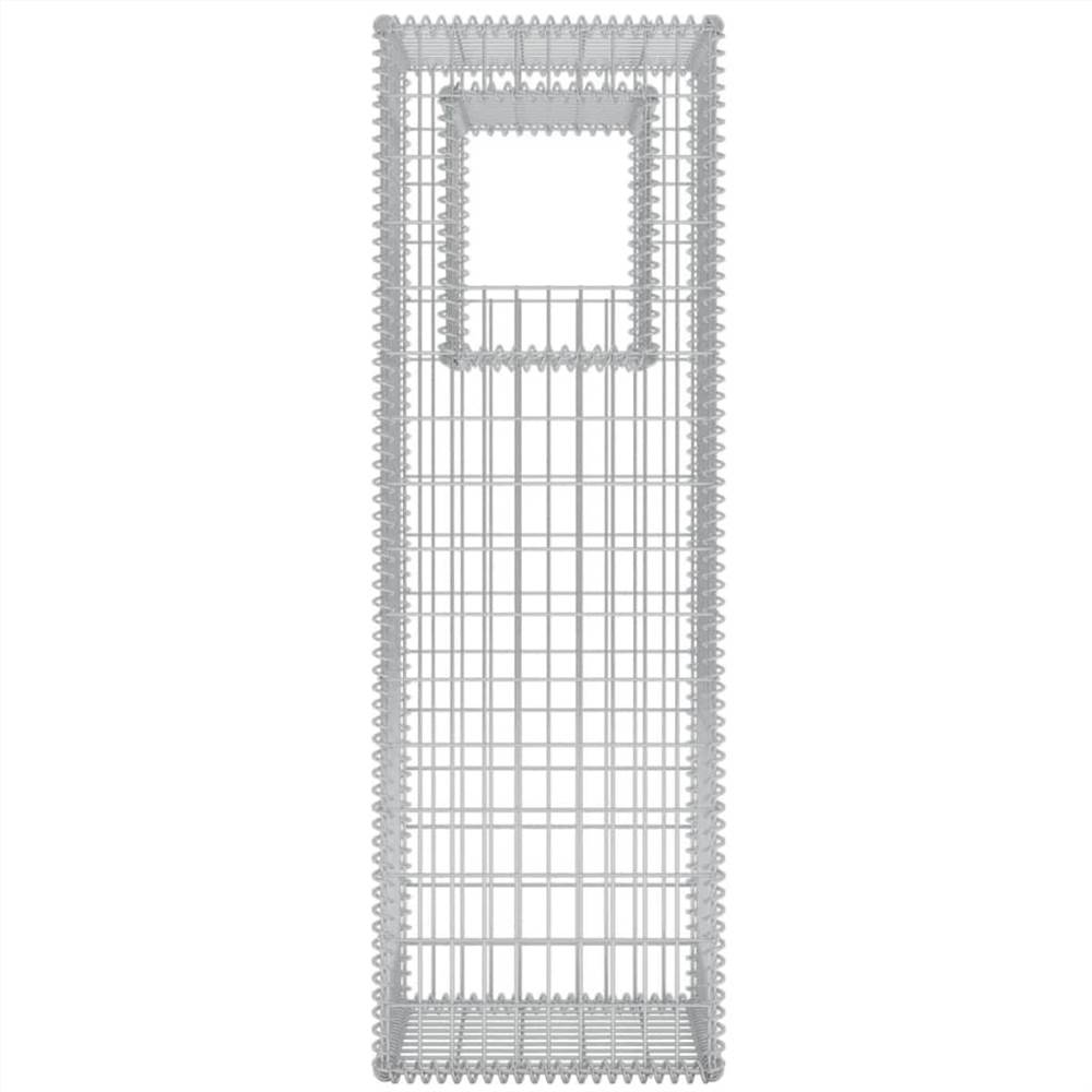 Gabion Basket Posts/Planters 2 pcs Steel 50x50x160 cm